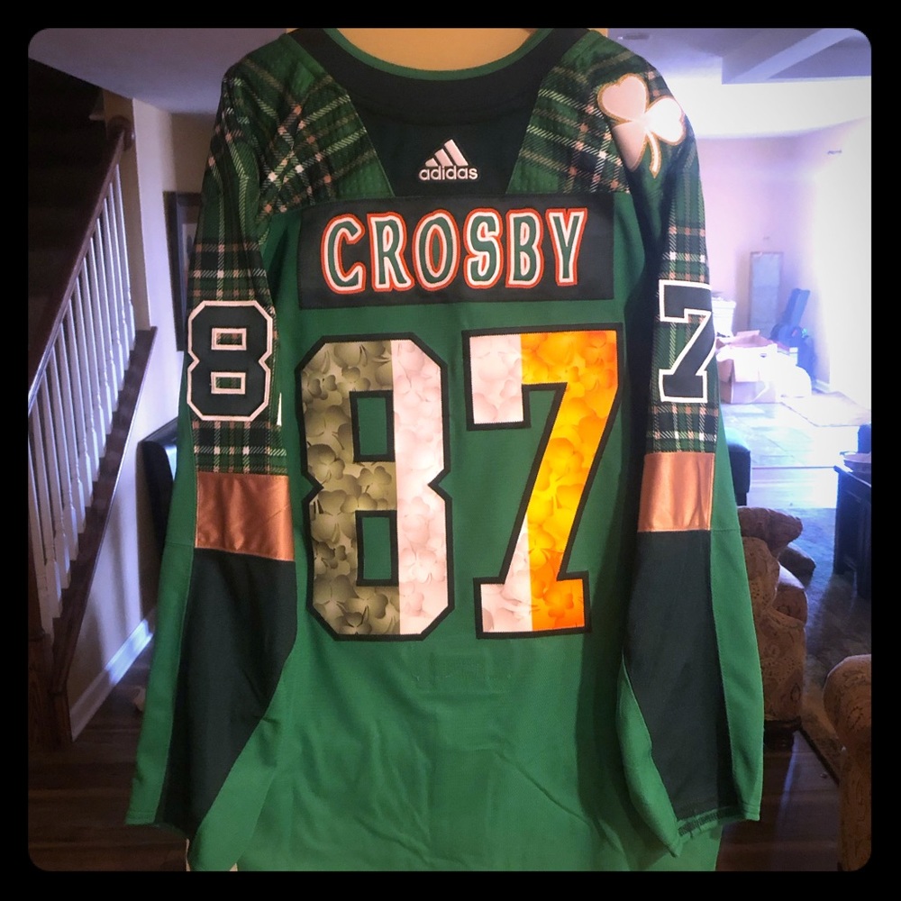 Sidney Crosby Penguins MiC St. Patricks Day Jersey